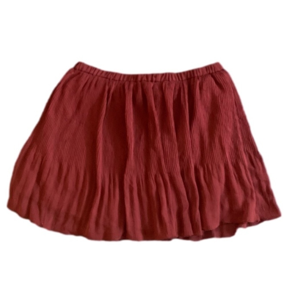 Forever 21 Burgundy Sheer Flare Skirt Size L